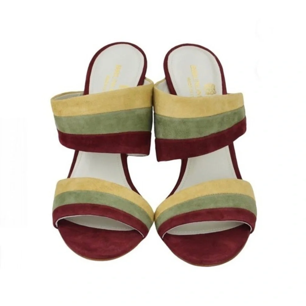 Bruno Magli SUEDE SLIP-ON WEDGE-SPICE COMBO, NIB